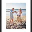 decorUhome 16x20 Picture Frame, Display Pictures 11x14 with Mat or 16x20 without Mat, Wall Hanging Poster Frame, Black, 1 Pack