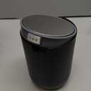 EKO Fandy 0.4 Gal/1.5L Mini Tabletop Trash Bin with Swing-Lid, Desktop Trash Can for Bathroom Countertop, Vanity, Coffee or Office, Small Garbage Bin (Black)