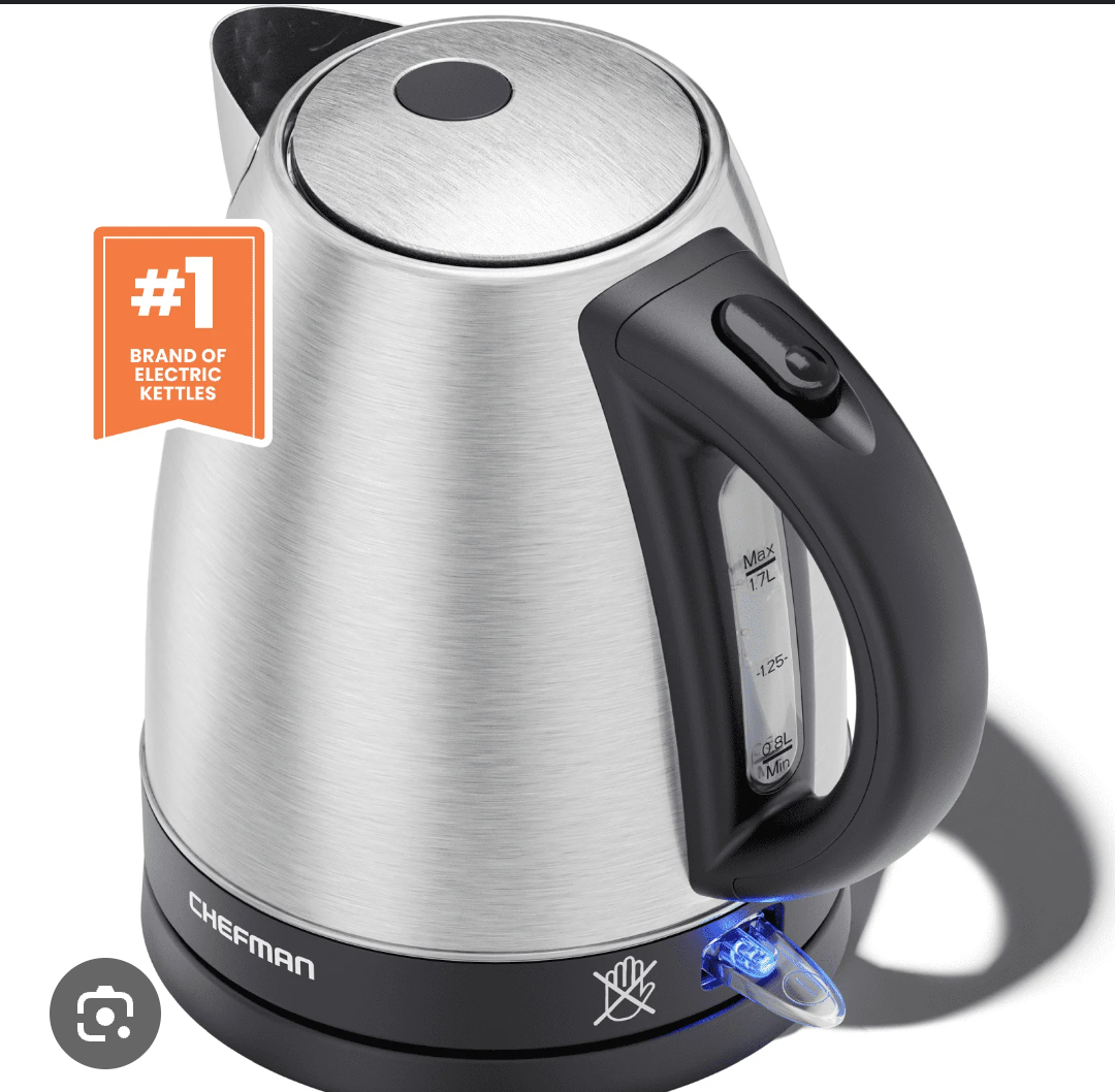 Chefman Rapid-Boil 1.8L Electric Tea Kettle w/ Keep Warm and Tea Infuser - Stainless Steel