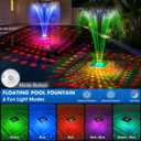 Upgraded Solar Pool Fountain with Lights,9.5'' Large Solar Floating Pool Fountain with Anchor, Above Ground Pool Water Fountains Pump,Swimming Pool Fountains for Inground Pool Blue-1PC