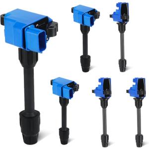 Blue Set of 6 Ignition Coil Pack 3L Compatible with 1996 1997 1998 1999 Infiniti I30 3.0L V6, 1995 1996 1997 1998 1999 Nissan Maxima 3.0L V6 Replace UF138 UF139 5C1165 5C1166