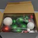 Outus 61 Pcs Glitter Christmas Ball Tree Ornament Set Shatterproof Hanging Ornaments Ball Bulk Plastic Xmas Tree Star Topper for Holiday Wedding Birthday Party Decorations(Red White Green)