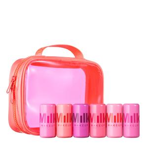 Milk Makeup Cooling Water Jelly Tint Gift Set  6-Pack with Exclusive Jelly Bag  Sheer Lip + Cheek Stain with Vegan Collagen + Aloe  Hydrating, Long-Lasting, Buildable Lip Tint + Blush  Full Size