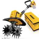 Cordless Tiller Cultivator, 360RPM Battery Powered Garden Cultivator, Compatible with Dewalt 20V Battery(Tool Only), Lightweight Electric Garden Tiller for Soil Cultivation, Lawn and Gardening
