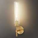 Gold Wall Sconce, 19.48'' Brushed Brass Knurled Bathroom Sconce Vanity Wall Lighting with Clear Glass, Indoor Wall Mount Light for Living Room Mirror Bedroom Stairs