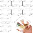 Blulu 8 Pcs Clear Acrylic Box with Lid Plastic Jewelry Mini Storage Box Mini Cube Containers for Candy and Tiny Jewelry Easter Party Favor(3.94 x 3.94 x 2.36 Inch,Classic Style)