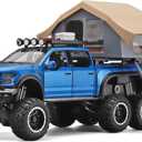 OANMYJJO Toy Trucks for Boys Age 4-7,Trucks for Kids F150 Diecast Truck,Model F150 Pickup Truck with Sightseeing Cabin,Pull Back Cars with Light and Sound,Trucks for Kids Ages 4-8Blue