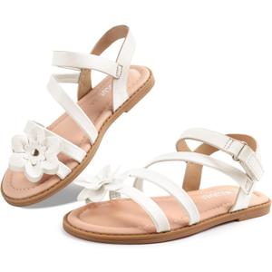 Wulubaba Toddler Girls Sandals Open Toe Dress Sandals for Kids | Cute Flats, Summer Flower Shoes, Toddler Little Kid, Dress Casual Wear