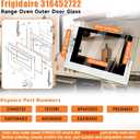 Upgraded 316452722 Oven Door Glass Compatible with Frigidaire Oven Door Replacement, 29.4"x18.4" Oven Outer Glass Door Replacement Frigidaire Oven Door Glass Panel, Gas Range Stove Replacement Parts