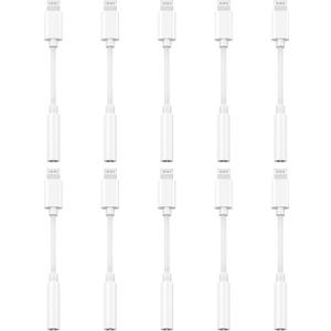 [Apple MFi Certified] 10 Pack Lightning to 3.5 mm Headphone Jack Adapter, iPhone Aux Adapter Converter Dongle Audio Cable Compatible with iPhone 14 13 12 11 X XS 8 7
