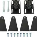 BLACKHORSE-RACING LS Swap Mounts Universal Adjustable Conversion Motor Mounts & Adapters Plates w/Nuts Gaskets Screws Kit for Street Rods Rock Crawlers Black