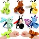 Stuffed Animal Slap Bracelets for Kids, Valentines 8 Inch Animal Wrist Cute Snap Bracelets in Bulk Birthday Gifts for Boys and Girls Kids Bulk Item Pet Adoption Party Favors(Insect Animals)