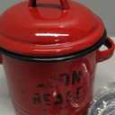 ONEARF Bacon Grease Container with Strainer - Large 46OZ Red Kitchen Oil Storage Can, Food Saver Bin with Lid | Farmhouse Cooking Pot Keeper Collector, Dishwasher Safe - Red