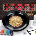 Roulette Wheel and Craps Set with Large Double Sided Felt, 10 Inch Roulette Wheel, Chip Rake, 200 Chips, Roulette Marker, 3 Dices, Perfect for Game Night Party