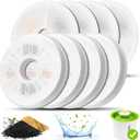 Cat Water Fountain Filters, 8 Pack Triple Action Water Fountain Filters, Replacement Cat Drinking Fountain Filters, Activated Carbon Filter Compatible with 3L Flower Pet Water Dispenser Fountain