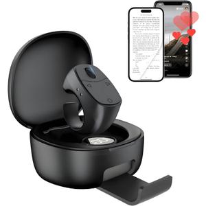 Remote Control for TikTok Scrolling Ring for iPhone, with Phone Stand Charging Case, Bluetooth Page Turner for Kindle App, Music/Call Control & Camera Shutter Remote for iPhone iPad Android