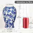 Blue and White Vase, Ceramic Vase for Home Decor 9.2" Chinoiserie Vases for Flowers Blue and White Porcelain Flower Vases for Living Room, Bathroom, Dinner Table Centerpieces