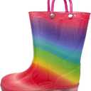 Hbxooxts Toddler Rain Boots Waterproof Rubber Kids Rain Boots for Girls and Boys with Fun Patterns and Easy-On Handles, Size 10 Toddler