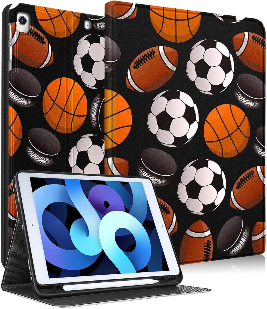 for iPad 9th/8th/7th Generation Case 10.2 Inch Boys Women Cute Folio Smart Cover Pencil Holder Cartoon Cool Teens Kids Fun Men Girls Cases for Apple iPad 7/8/9 Gen A2602 A2270 A2197