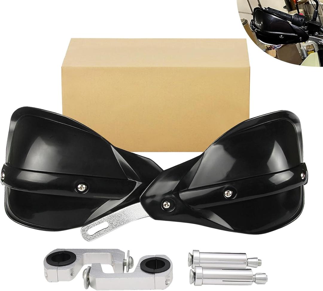 JFG RACING Dirt Bike Handguards,Universal 7/8" and 1 1/8" Brush Handlebar Motorcycle Hand Guards for Dirtbike Snowmobile Enduro Motocross Supermoto Scooter ATV Off Road Accessories - Black