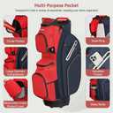 Golf Cart Bag 15 Way Organizer Divider Top Golf Club Cart Bag for Men Women with Cooler, Handles and Rain Cover