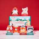 Thoughtfully Holiday Character Caramel Candy Gift Set  6 Mini Boxes  Polish Classic & Fudge Chocolate Caramels  Stocking Stuffers, Secret Santa, Teacher & Office Gifts