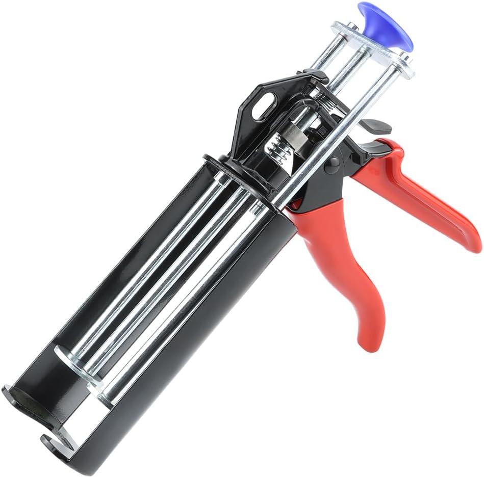 Epoxy Gun 200mL(2:1 Mix Ratio) Dual Component Applicator Caulking Gun Metal glue gun for Plastic Repair Epoxy and Adhesives