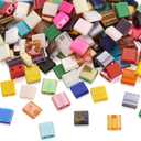 Craftdady 200Pcs 2-Hole Glass Seed Beads Lustered Square Two Hole Carrier Beads 5x4.5-5.5mm Random Mixed Colors for Multi-Strand Jewelry Bracelet Craft Making