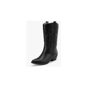 Women's Cowboy Boots Pull On Cowgirl Boots Mid Calf Western Boots,  Regular and Wide Calf Size 5.5