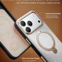 TORRAS Organic Leather for iPhone 17 Pro Case with Stand, Fit for Magsafe, 360 Spin Stand with Camera Control, Premium Leather Durable Stylish Q3 VegSkin for iPhone 17 Pro Phone Case, Cloud White