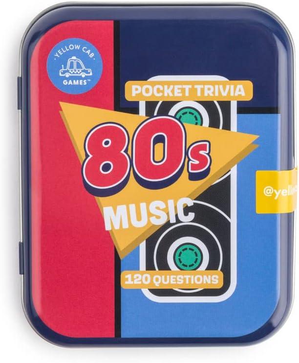 Music Trivial Pursuit Game - 80's Fun & Challenging Card Game Set 60 Cards with 120 Questions - Easy to Play Pocket Trivia Games for Adults Teenagers