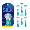 Schick Hydro Silk Sensitive Women's Disposable Razors, 6ct | 5-Blade Disposable Razors for Women Sensitive Skin | Travel Razor for Women