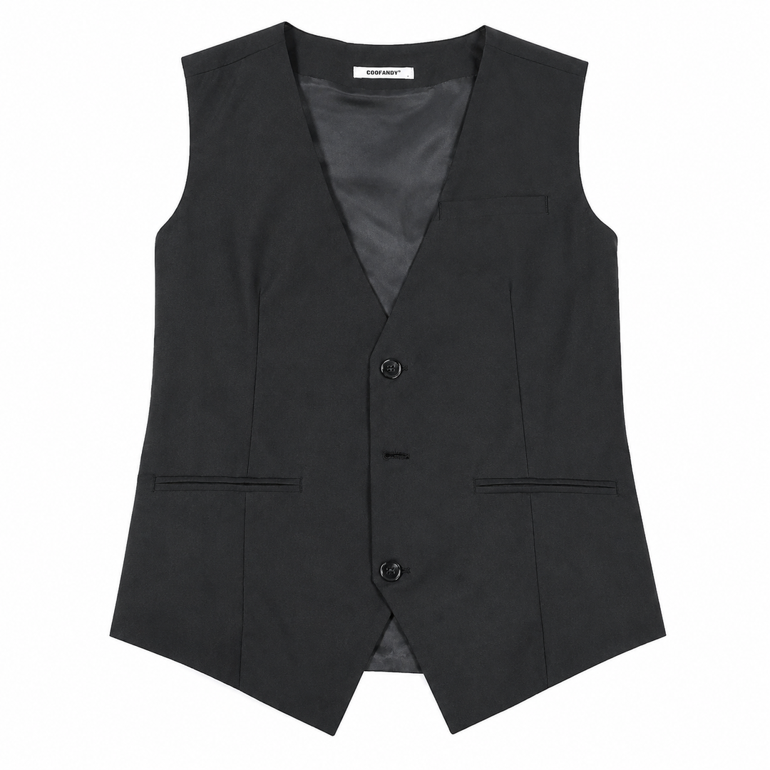 COOFANDY Men's Suit Vest Slim Fit Formal Dress Waistcoat Casual Business Vests for Suit or Tuxedo, Medium