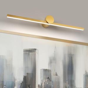 ZitoStory Battery Operated Picture Light for Wall with Remote,Minimalism Wireless Dimmable Art Lights for Paintings Rechargeable Gallery Light Artwork Lighting for Canvas, Portrait (Gold,23'' Inch)