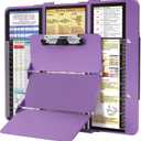 Nursing Clipboard Foldable, Foldable Clipboard w/Nursing Edition Medical Charts, 3 Layers Aluminum, Nurse Clip Board w/Low Profile Clip&Pen Clip for Students, Nurses and Doctors, Purple
