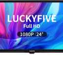 luckyfive CrystalView 24" Android Smart TV | Netflix & Disney+ YouTube Ready | Vibrant FHD Display | Google Play Store | Wi-Fi & Local Channels | HDMI/USB | VESA Mountable