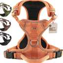 Freudentier No Pull Dog Harness with Handle, Front & Back Clips, Reflective, M