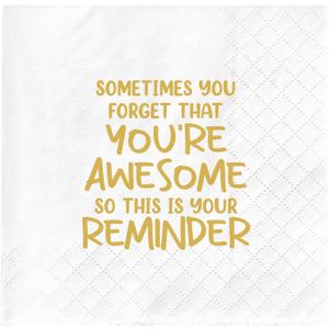 100pcs Thank You Gifts Napkins, Inspirational Gifts for Women, Men, Coworker, Birthday Party Gift Supplies for Women, Best Friend, Daughter, Mom, Sometimes You Forget You are Awesome, 4.5In
