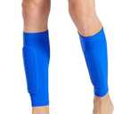 2 Pack Soccer Shin Guards Soccer Adult, Soccer Shin Guards for Kids Soccer Shin Pad with Honeycomb Pads, Shin Defender Shin Guard Sleeves, Ski Shin Guards Ski Shin Pads (X-Large, Blue)