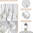 Ykolupty Modern Crystal Chandeliers LED Dimmable Stairwell Chandelier Silver Teardrop Chandelier Large Pendant Light for Entryway Foyer Living Room