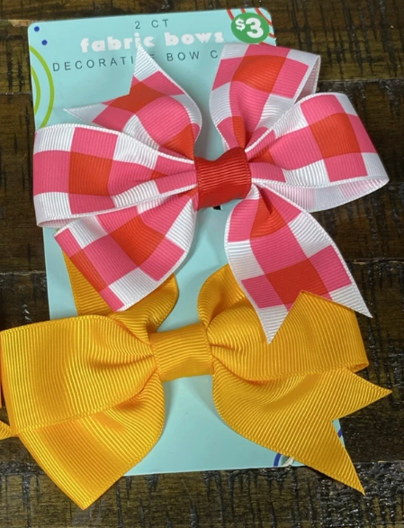 Fabric Bows Decorative Bow Clips 8 Pack