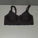 COCOMARTS Jelly Bras for Women No Underwire Scalloped Push Up Wireless Bralettes Seamless Soft Comfort Everyday Tshirt Bra Brown S