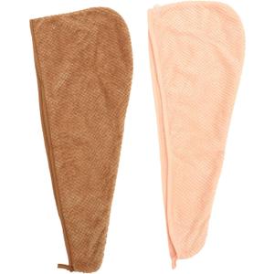 VICASKY Coral Fleece Hair Towel Wrap 2-Pack Thick Pineapple Check Quick Dry Hair Drying Hat for Women for Bath and Home Use