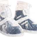 Rain Boot ShoeCover Waterproof Transparent XL (Black, XXXL)