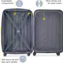 DELSEY PARIS Helium Aero Hardside Expandable Luggage with Spinner Wheels, Brushed Charcoal, Checked-Large 28 Inch