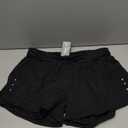 Ksmien Women's 2 in 1 Running Shorts - Lightweight Athletic Workout Gym Yoga Shorts Liner with Phone Pockets Black Size L