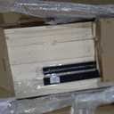 Double 2484 inch Glass Sliding Barn Door Slab with 8ft Hardware Kit Included, 5-Panel Frosted Glass, Spruce Wood Support DIY Dyeing, Easy Assembly