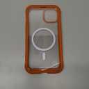 Miracase Compatible with iPhone 13 case 6.1 inch, 2021 Upgrade Full-Body Glass Clear Case Bumper Case with Built-in 9H Tempered Glass Screen Protector for iPhone 13,Orange