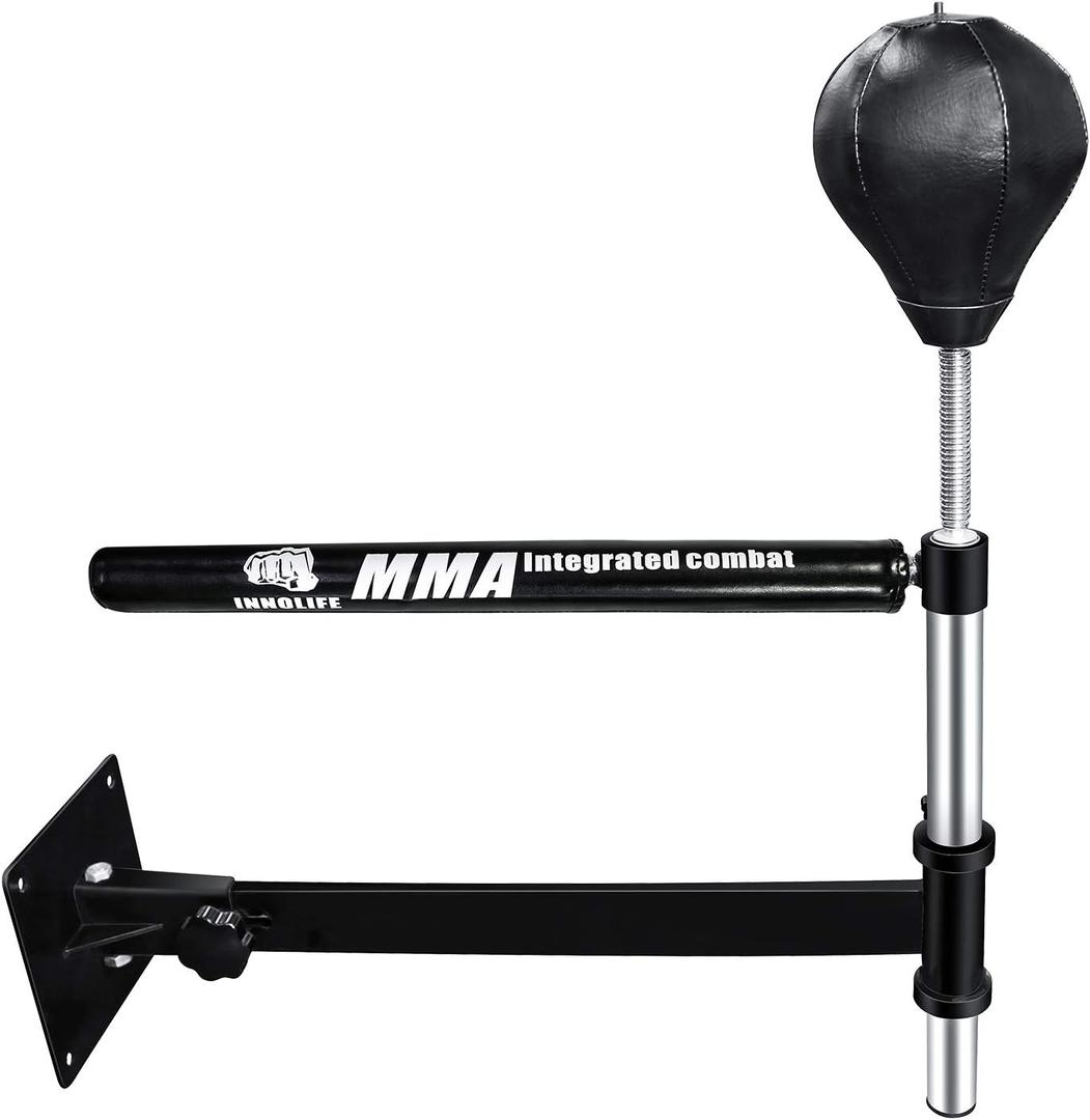 INNOLIFE Wall Mount MMA Boxing Speed Trainer Punching Spinning Bar with Punching Ball, 26.38 inches diameter, 32.28 inches height