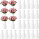 24 Pcs White Plastic Flower Vase Bulk for Centerpieces, Retro
